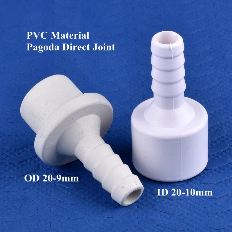 5~200pcs PVC 20 -9  10mm Pagoda Direct Connector Aquarium Tank Air Pump Hose Joint Drip Irrigation Garden Water Pipe Connectors