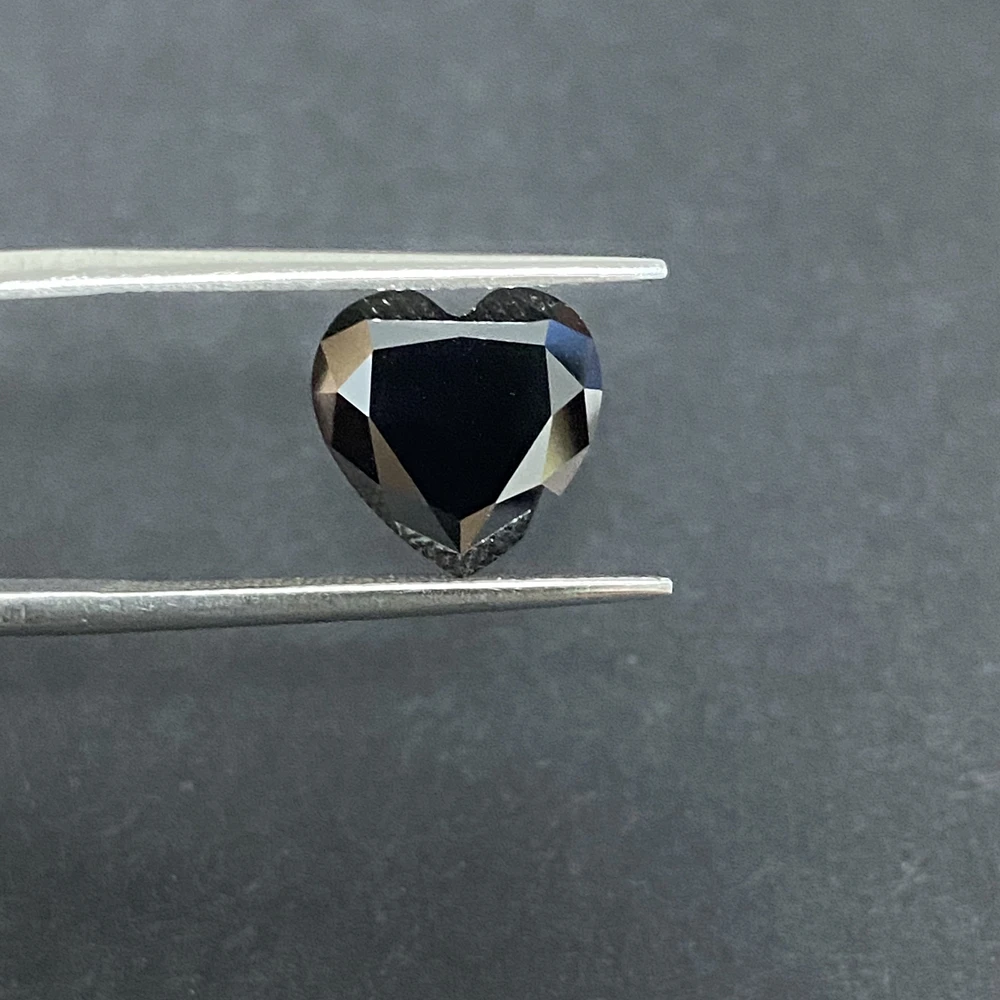 

GRA Heart Cut Synthetic Black Moissanite 9x9mm 6x6mm Loose Gemstone Jewelry DIY Meterial