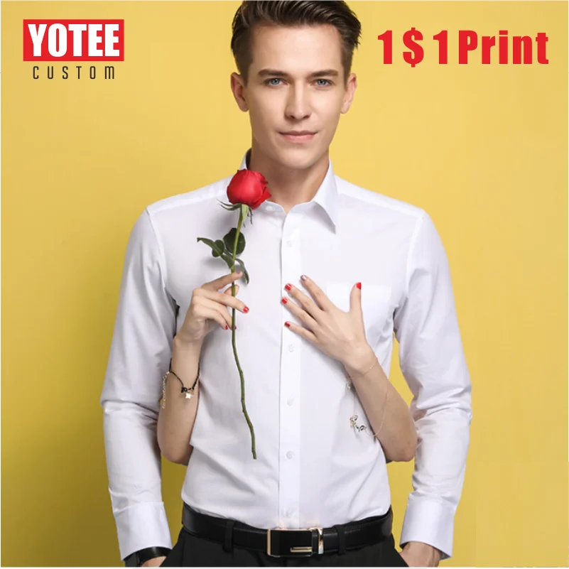 YOTEE2021 New Long Sleeve Shirt Custom Slim Cotton Thickening Group Company Custom Embroidery Long Sleeve Shirt XS-5XL