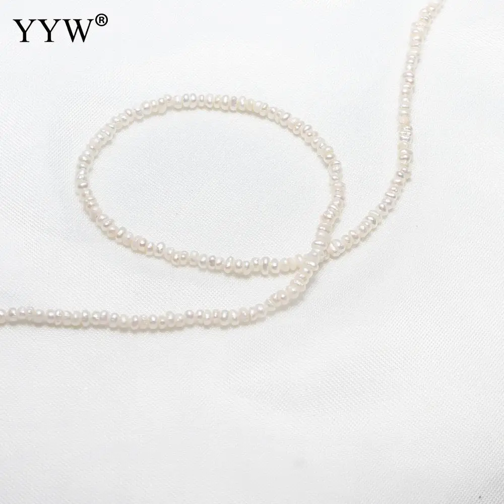 2-2.5mm Cultured Potato Freshwater Natural White Pearl Beads For Diy Necklace Bracelet Jewelry Making Approx0.8mm Sold By Strand