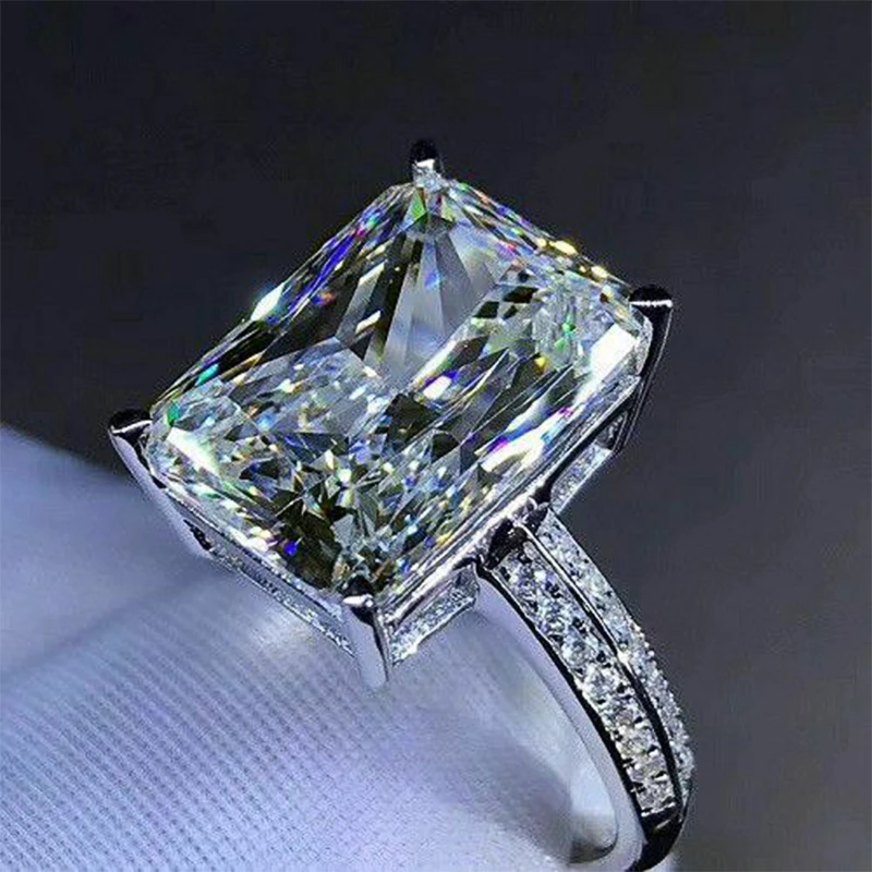 Huitan New Fashion Big Square Crystal Stone Women Wedding Bridal Ring Luxury Engagement Party Anniversary Najlepszy prezent Duże pierścionki