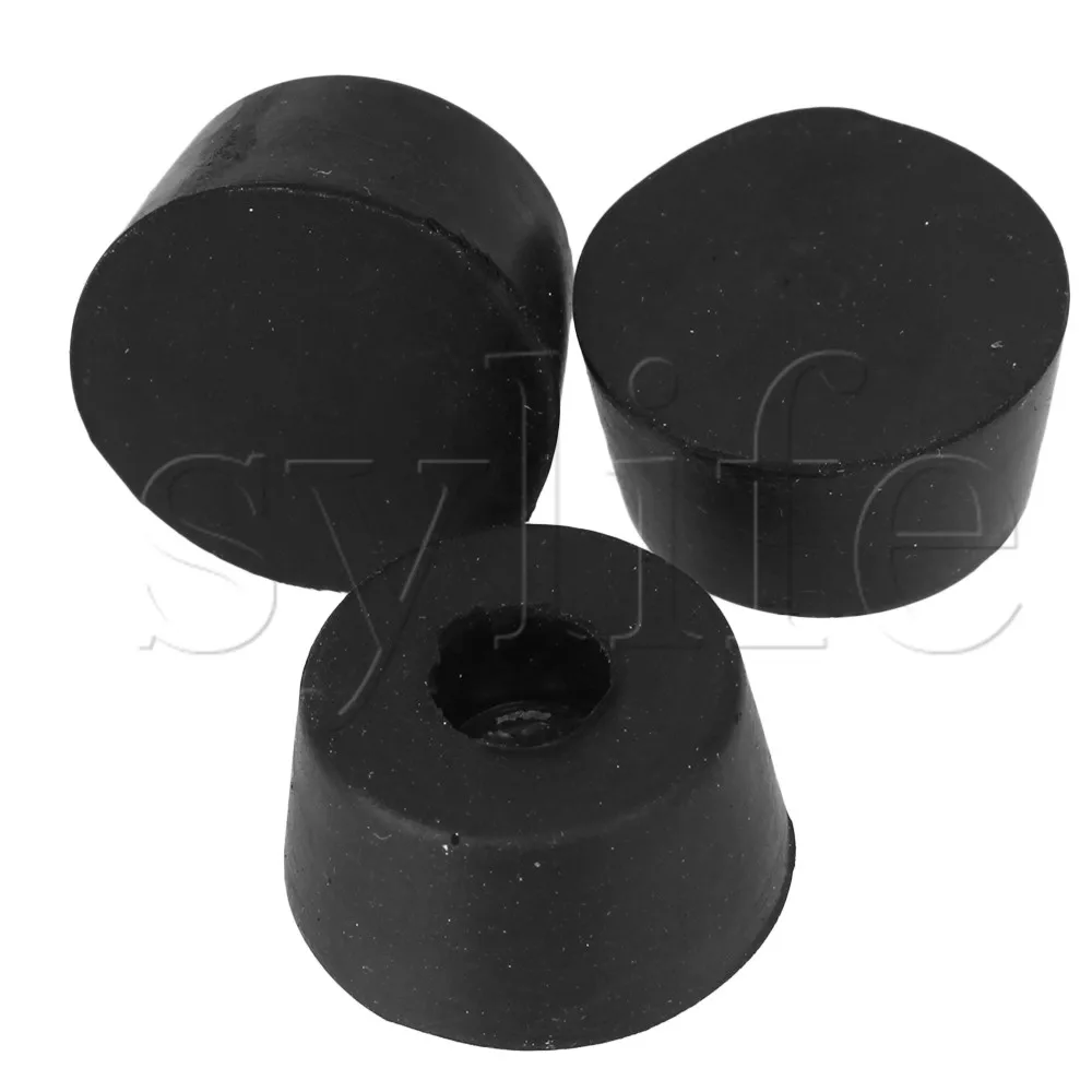 10Pcs 10mm Hole Dia Furniture Leg Protector Cone Shaped Rubber Feet Pads Black