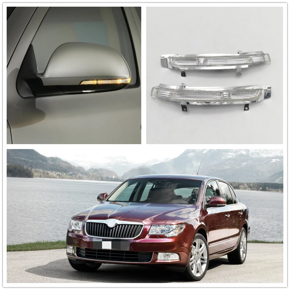 Lampa LED nad lustro dla Skoda Superb 2009 2010 2011 2012 2013 2014 2015 samochodów stylizacji lusterko wsteczne LED światło kierunkowskazu lampa