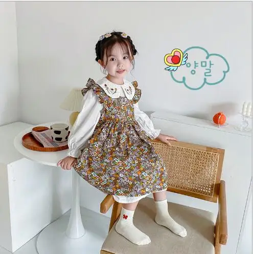 Girls socks 5Pairs/Lot 1-12Year 2022 autumn solid color cartoon embroidery bow children's tube socks image 2