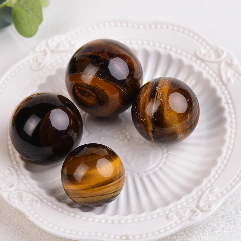 1PC Natural Tiger Eye Stones Ball Polished Ore Mineral Banded Healing Heathy Raw Gemstone Specimen Home Decor Collection Gifts