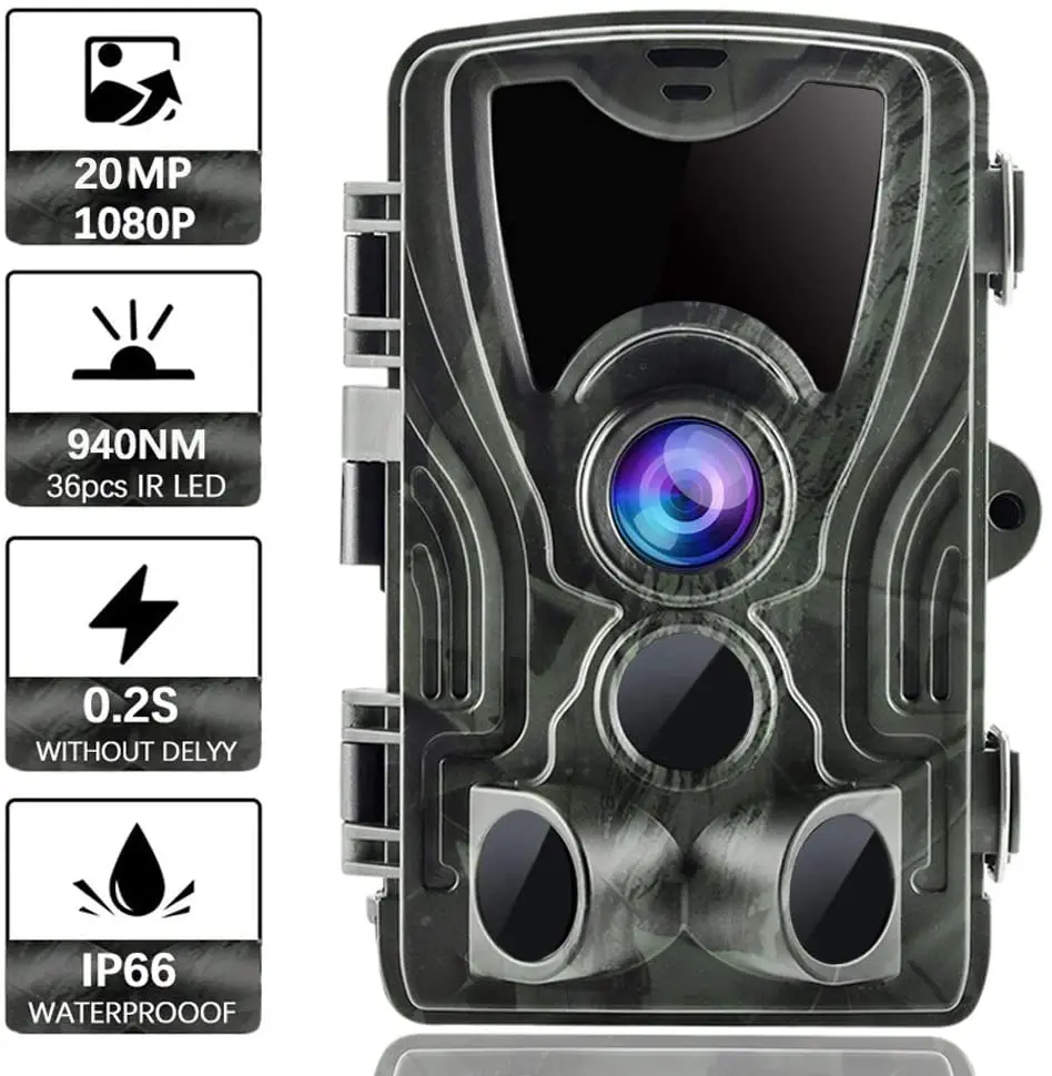 Wilde Kameras Trail Jagd Kamera HC801A 20MP 1080P IP65 Wasserdichte PIR Sensor Wildlife Überwachung Tracking