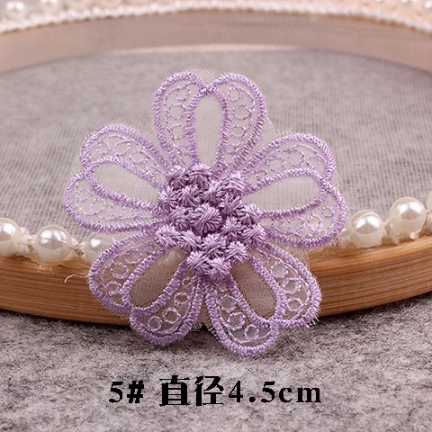 Thermo Adhesive Purple Lace Flower Butterfly Embroidery Patches for Clohting Dress Sew Iron on Clohtes Appliques Stripes Sticker