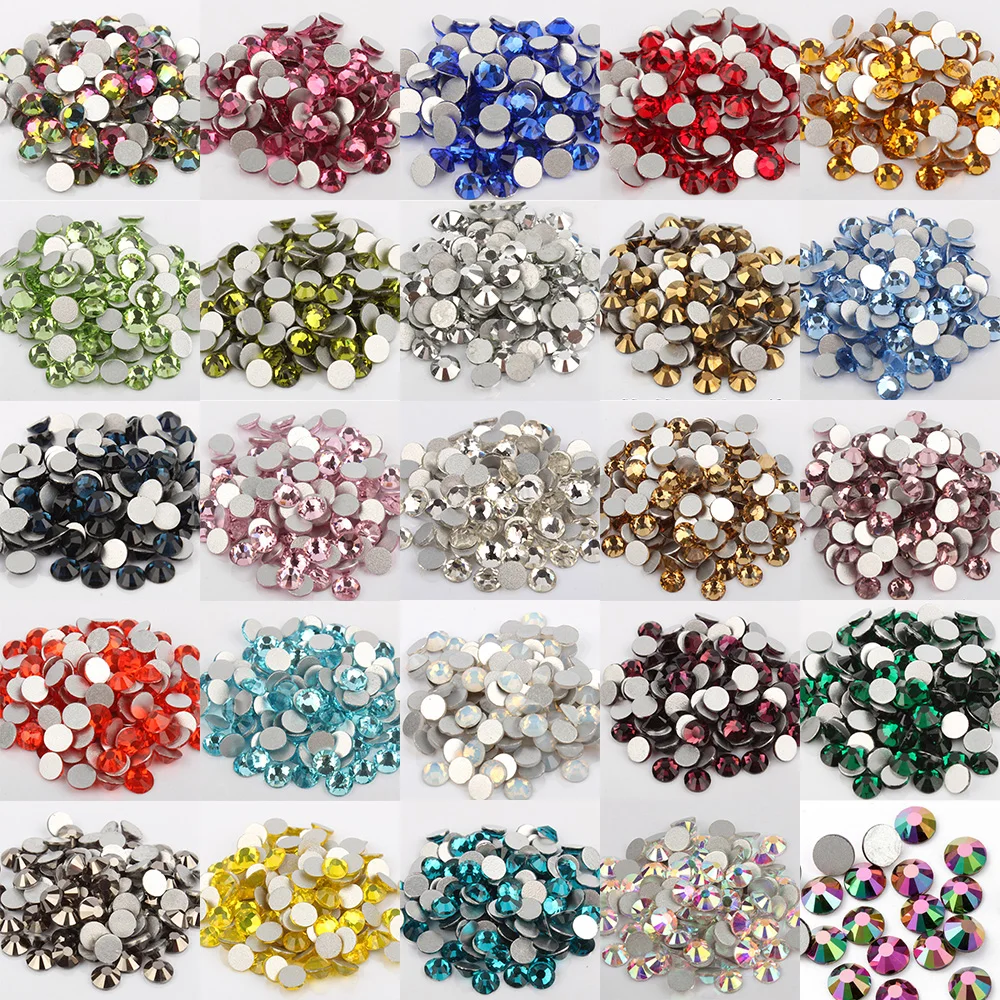 Wholesale Big pack Crystal Non Hot Fix Rhinestone Flatback Glass Strass For Nail Art Decorations