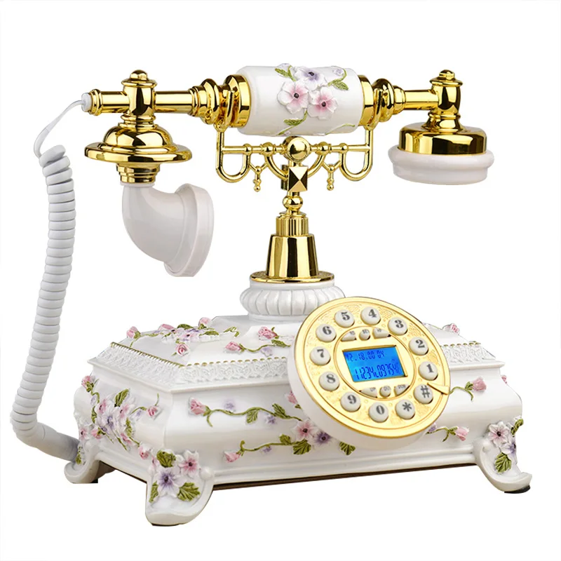 Retro Vintage rilievo Antique Telephones European resin Handmade phone Telephone Landline fixed For Home Office hotel