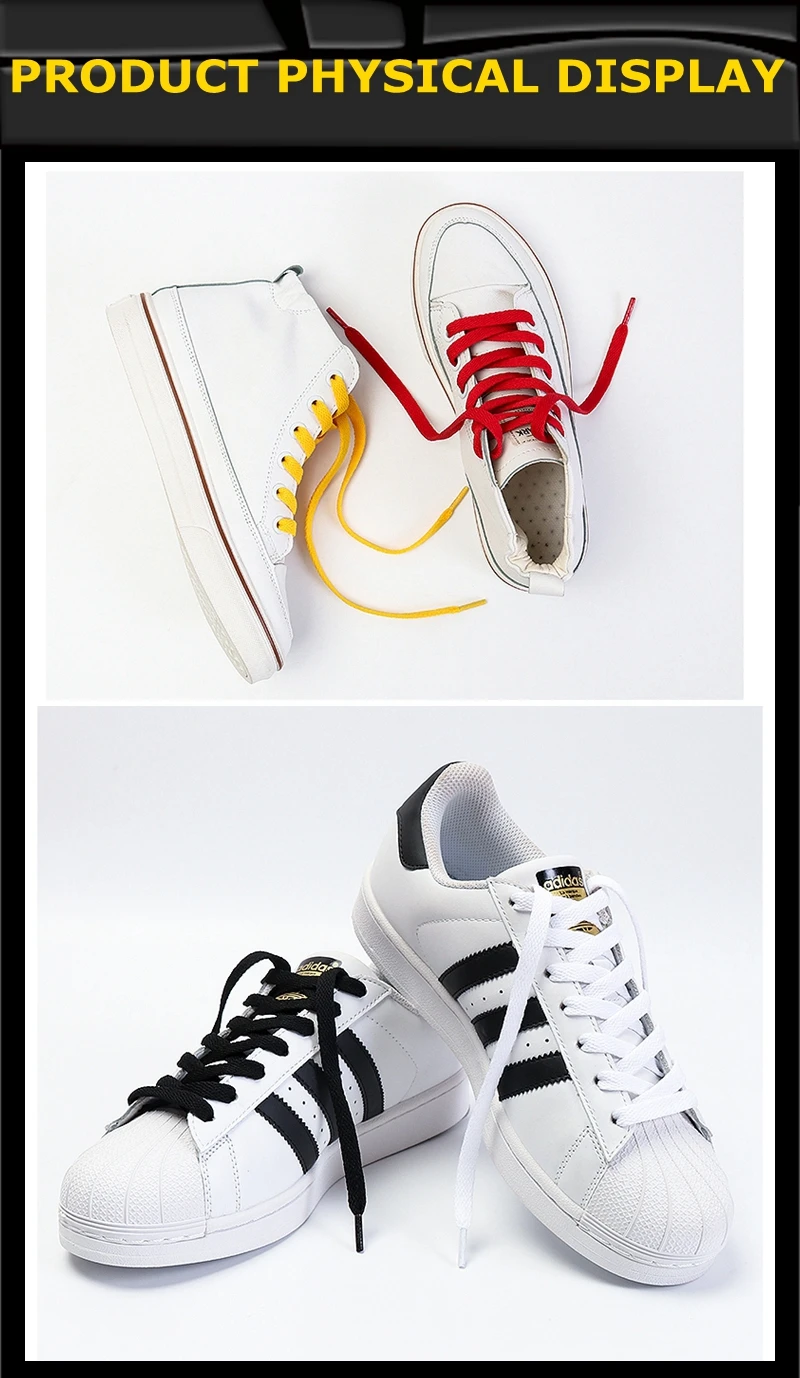 1 Paar neue schwarze weiße Schnürsenkel / AF1 Schnürsenkel flach verdicken Weben Handwerk aus High-Top-Sneaker-Schnürsenkelzubehör 25 Farben – Detail 7