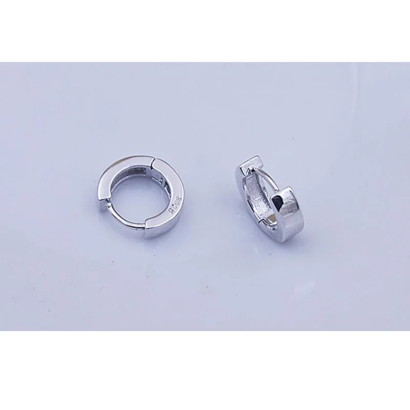 Pendientes Ohrstecker aus 925er-Sterlingsilber mit glatter Oberfläche für Damen und Herren, Brincos Ohrringe Boucle D' Oreille S-E15