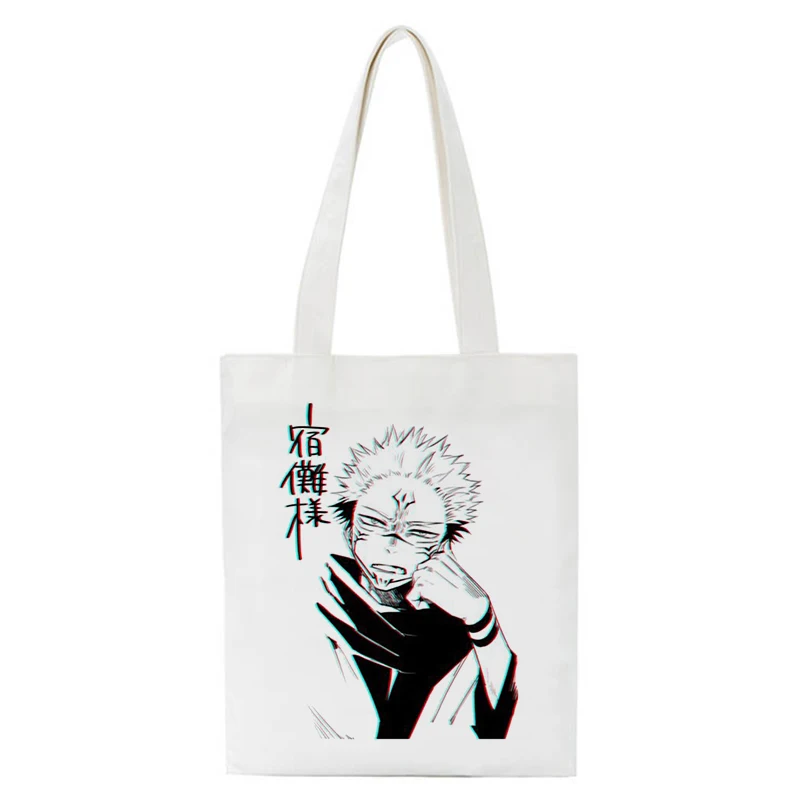 Jujutsu Kaisen-Bolso Kawaii de Anime japonés para mujer, bolsa de compras Harajuku de lona, bolso de mano para chica, bolso de hombro para mujer