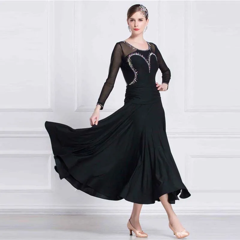 M-18212 Neue Ankunft Internationalen Standard Ballroom Dance Kleid Flamenco Ballsaal Praxis Tanz Kleid Für Verkauf