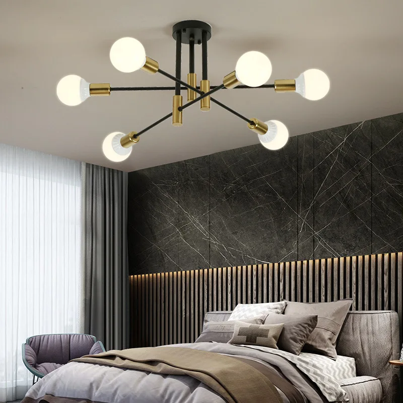 

Modern Ceiling Light Minimalist Living Room Bedroom Kitchen Hall Lighting Black with Gold Nordic Bar Fixtures Lampara Decor Lamp