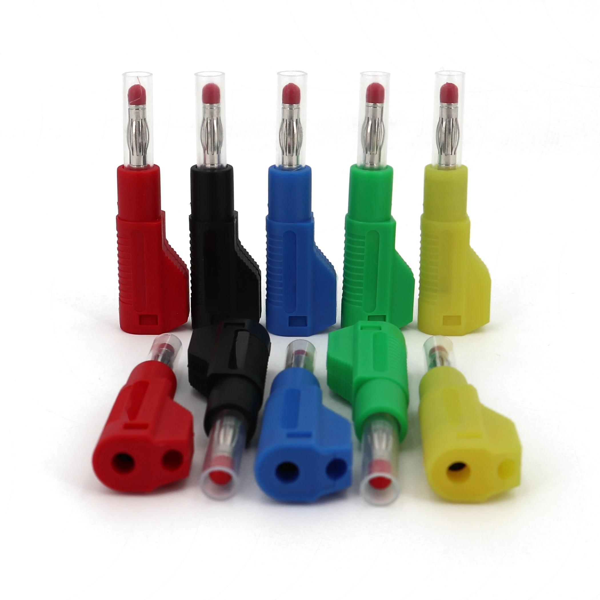 10Pcs 4mm Male Banana Plug Retractable Tube Stackable Solder Connector