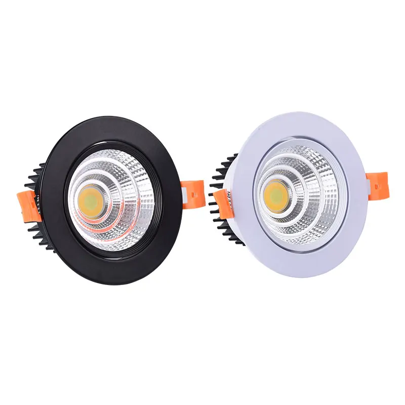 4 türleri kısılabilir gömme LED downlight 5W 7W 9W 12W 15W 18W COB LED tavan lambası Spot ışıkları AC110-220V yuvarlak LED Panel lambası