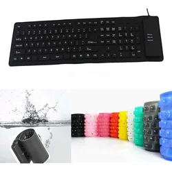 Foldable Silicone Keyboard, 89-Key / 109-Keys Flexible Keyboard USB Wired Portable Waterproof Silicon Keyboard for PC Notebook