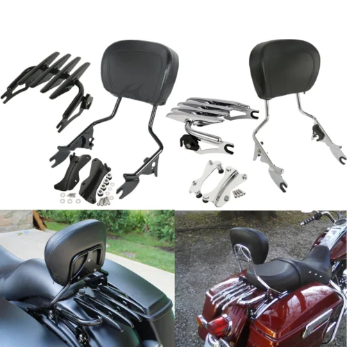 Motorcycle Detachable Backrest Sissy Bar Luggage Rack For Harley Road King Street Glide Electra Glide Standard CVO 2014-2022 18