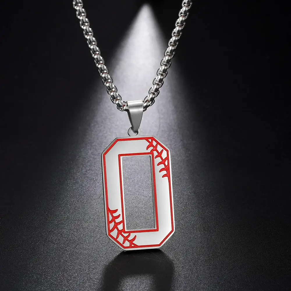 My Shape 0-9 Number Pendant Necklace for Men  Sport Basketball Figure Baseball Pattern Stainless Steel Necklaces Punk Jewelry