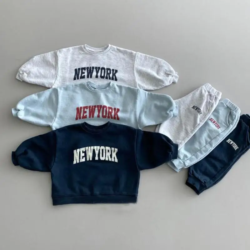 Autumn Kids Baby Letter Printed Clothing Sets Toddler Boys Girls Sweatshirt + Trousers 2pcs Suit Infant Long Sleeve Clothes Set