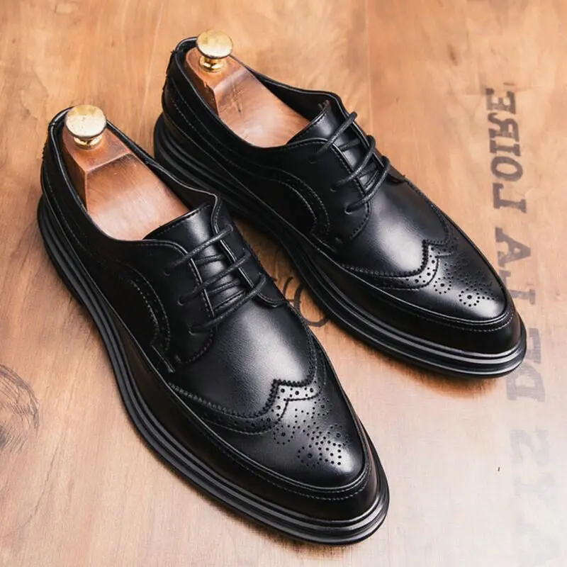 

2021New High Quality Men Oxfords Shoes Male Formal Leather Shoes Men Brogues Shoes Bullock Business Wedding Dress Shoes 85 df54