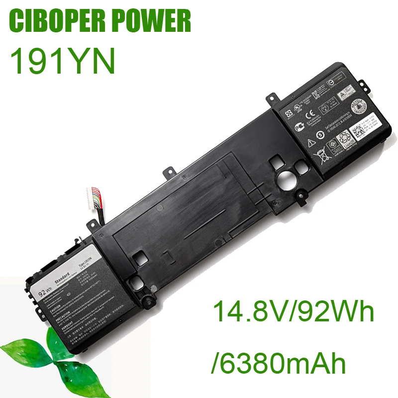 CP Laptop Battery 191YN 14.8V/ 92Wh/6380mAh For 15 R1 15 R2 Series ALW15CD-1718 ALW15ER-3718 2F3W1 P42F 410GJ 2F3W1 8NH55