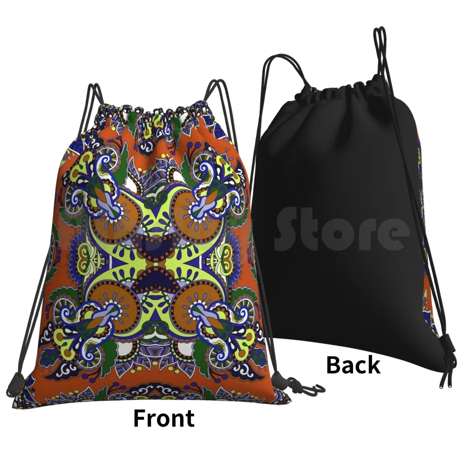 Boho Floral Pattern Backpack Drawstring Bags Gym Bag Waterproof Robin Curtiss Boho Jungle Coconut Garden Nature Outdoors