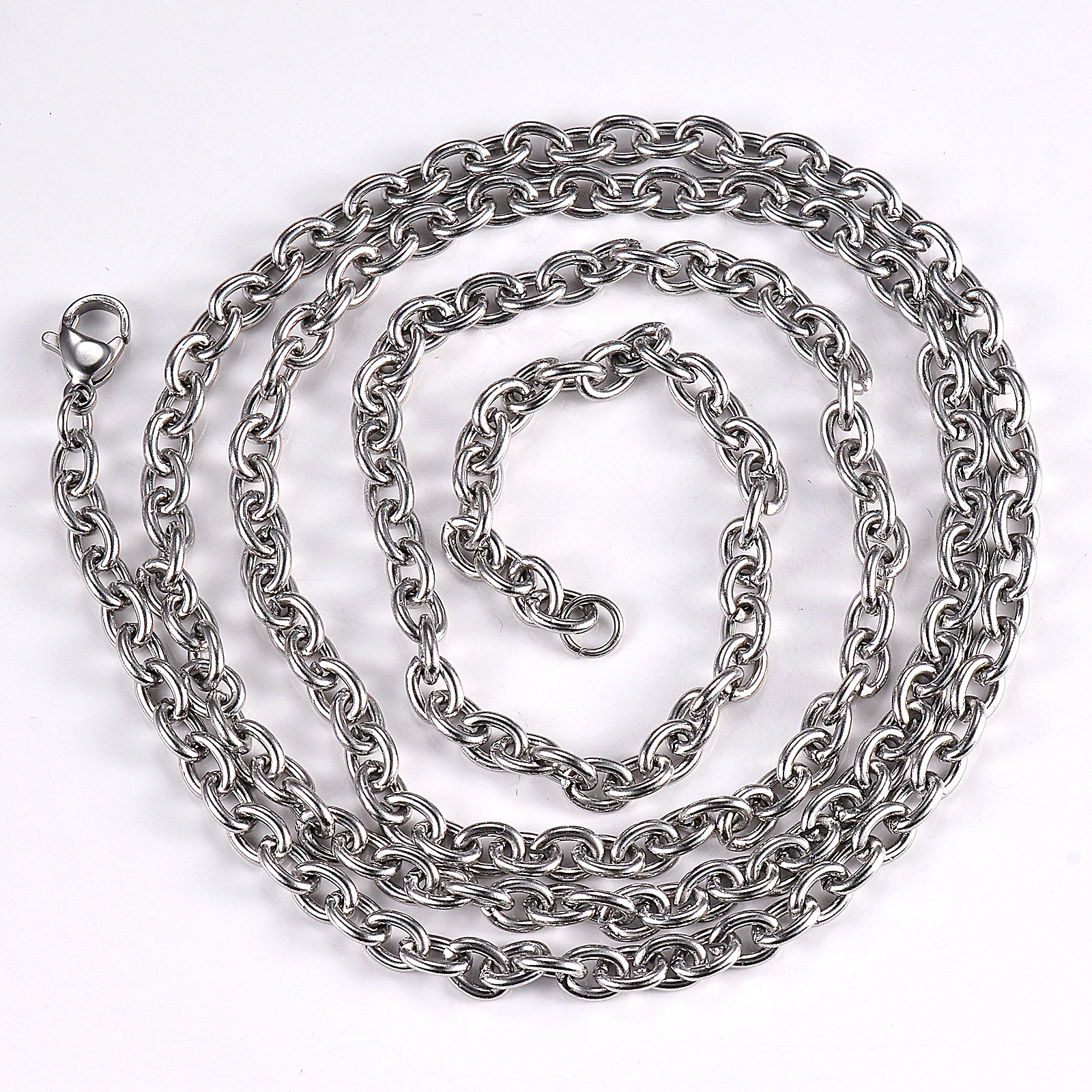 1Pc Width 1.5mm-6mm Stainless Steel Cross O Chain Necklace For Women Men DIY Jewelry Thin Bracelet Necklace image 5