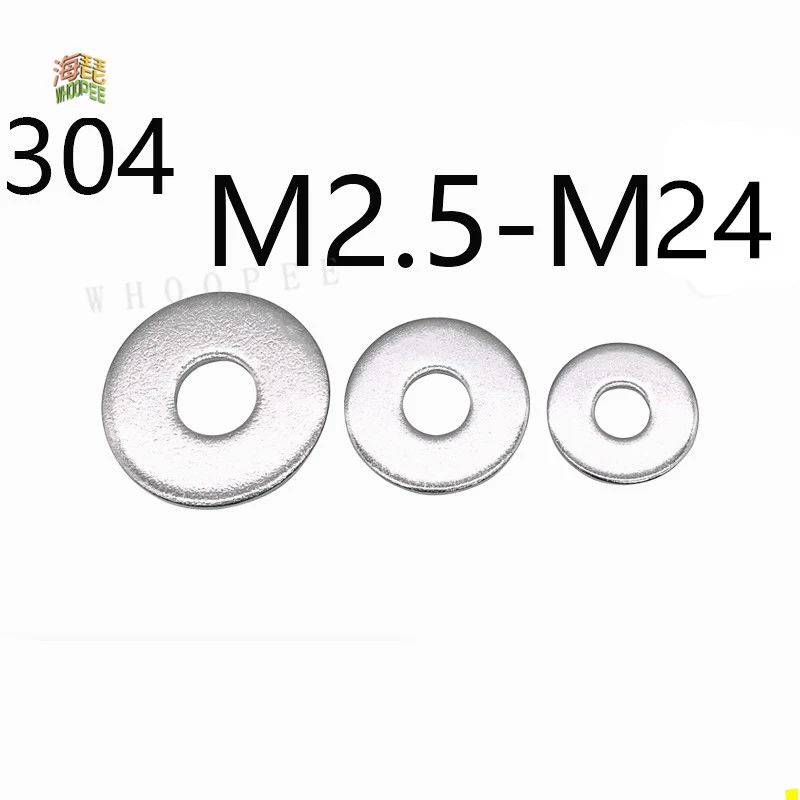 1-50X M2.5 M3 M3.5 M4 M5 M6 M8 M10 M12 M14 M16 A2-70 304 Stainless Steel Large Size Oversize Big Wider Flat Washer Plain Gasket