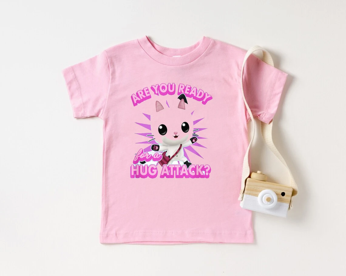 Newly girls t-shirts funny cartoon Gabbys Doll House graphic print cute kids clothes pink tshirts summer aesthetic girls clothes