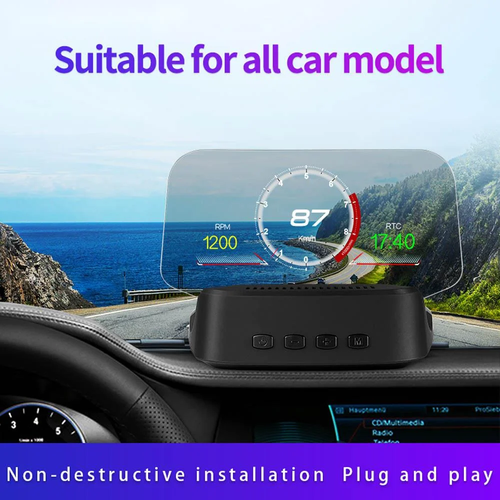 

Mirror Newest C2 Car HUD Head up display GPS Navigation OBD2 Scanner On-board Computer Bluetooth Speedometer Projection