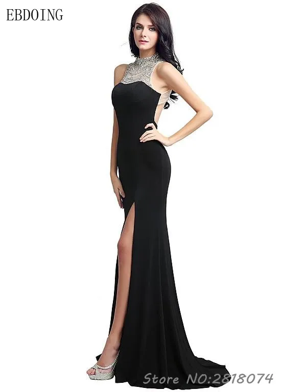 Vestidos De Novia Formal-Kleid Abend-Kleider Meerjungfrau Sexy Schwarz Backless Elegante Party Kleider Robe De Mariage