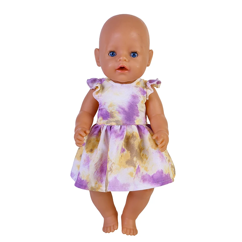 Vestido de muñeca gradiente de Color de 18 pulgadas, falda de tirantes para muñecas Bjd 1/4, Niña Americana, bebé recién nacido, regalo de Festival de cumpleaños, 43cm