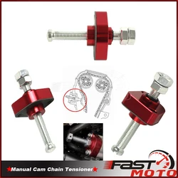 Tensor de cadena de leva Manual para motocicleta, accesorio rojo de aluminio CNC para Honda CBR600F, CBR600F2, CBR 600, F1, F2, Hurricane 600, 1986-1994