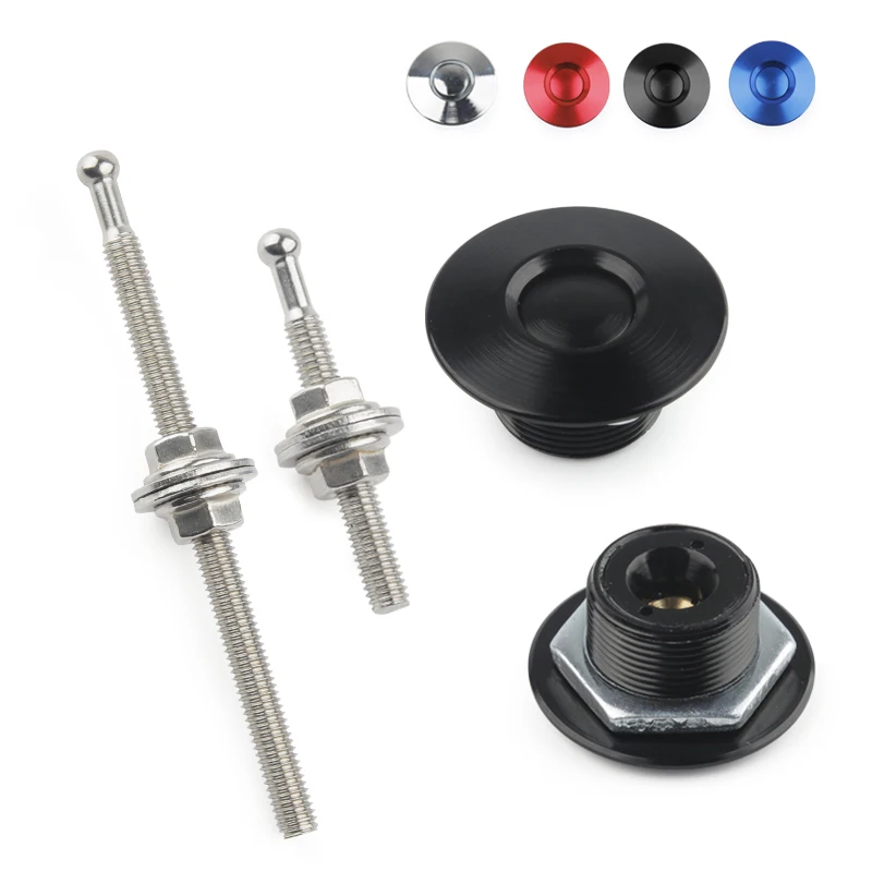 

1 Pcs Universal 1.25' 32mm Aluminum Push Button Billet Hood Pins Lock Clip Kit JDM Style Quick Release Car Accessory