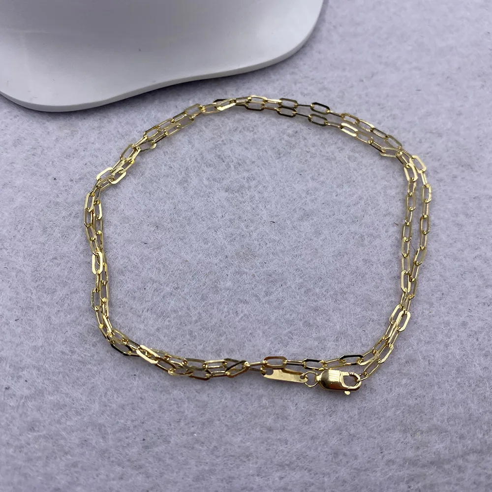 

Sinya 18k Big Square Cable O Shape Cross Chain Bracelets Necklac Au750 Gold Paper Clip Chain DIY Jewelry Hot Sale For Women Man