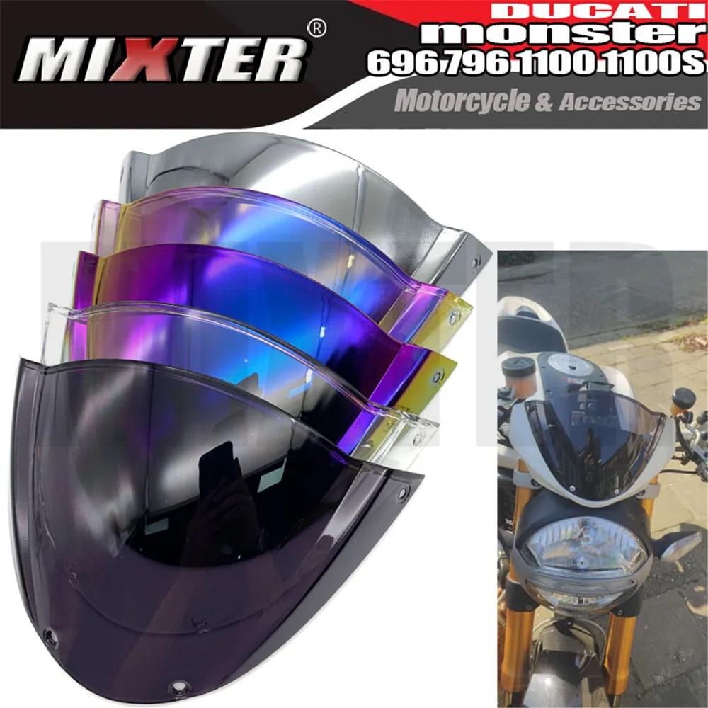 Sport moto Pare-Brise Tête Couverture Pare-Brise Déflecteur Viser Visière Pour DUCATI Monster 696 796 1100 1100S Monstre 1100 EVO