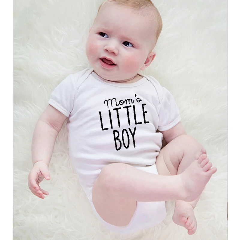 

Cute Newborn Infant Baby Rompers Summer Short Sleeves Boys Girls Jumpsuit Onesie Cotton Mom's Little Boy Playsuit Clothing 0-24M