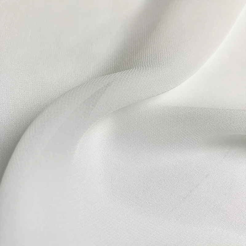 2 Meters Georgette Fabric 100% Pure Mulberry Silk 140 Cm Width Off White For Sample Test