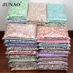 JUNAO Top Quality Bulk Package 2 3 4 5 6mm Jelly Resin Rhinestone Flatback Round Crystal Non Hotfix Strass Nail Art Decoration