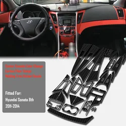 Car Interior Center Console Color Change Carbon Fiber Molding Sticker Decals For Hyundai Sonata 8 Th 2011-2014