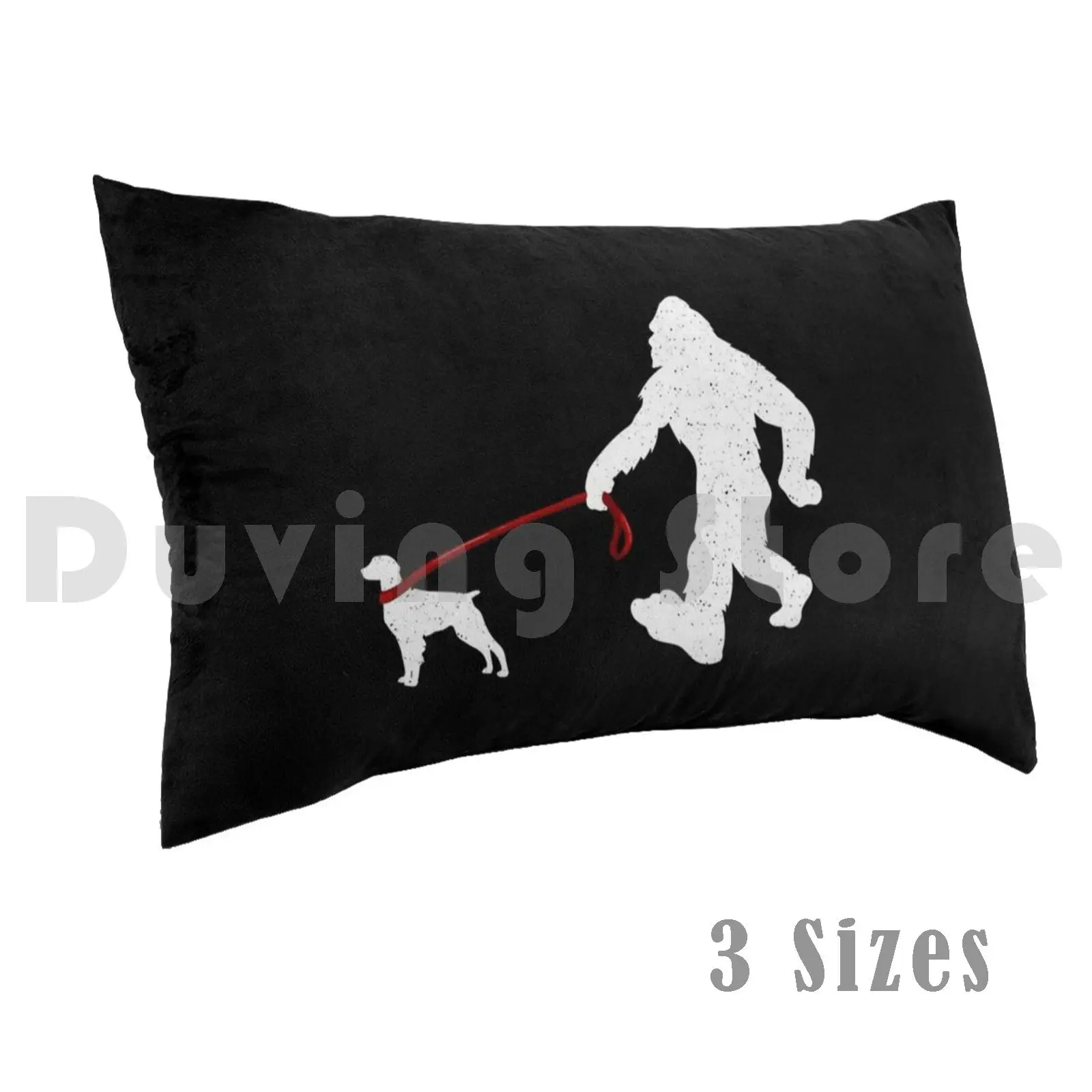 Pillow Case Bigfoot Walking Brittany-Funny Bigfoot & Brittany Dog Lover 3098 Brittany Funny