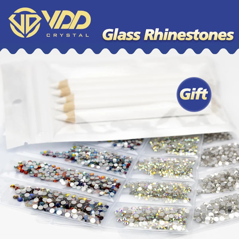 VDD Mix Size SS3-SS10 Nail Art Glass Crystal Rhinestones Non Hotfix Flatback Glitter Colorful Strass Stones DIY Accessories