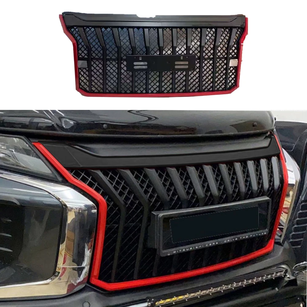 Modified For TRITON L200 Radiator Grille For TRITON Front Bumper Grille 2019 2020 2021 Pickup Car Racing Grills Mesh Cover