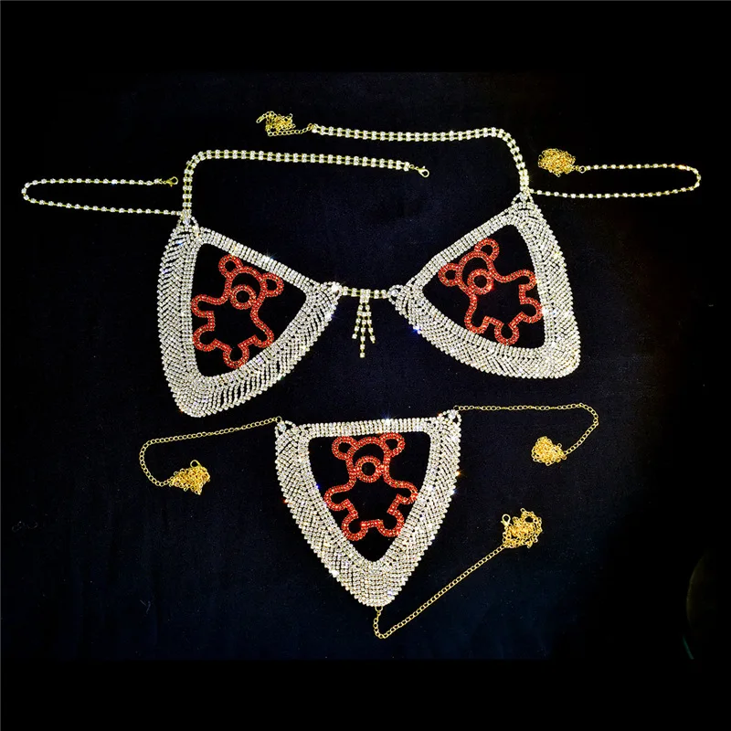 Sexy Bikini Body Chain Three-point thong Chest Chain Bra Chain Suit Beach Outfit Lumbar Chain Abdominal Chain портупея jewelry