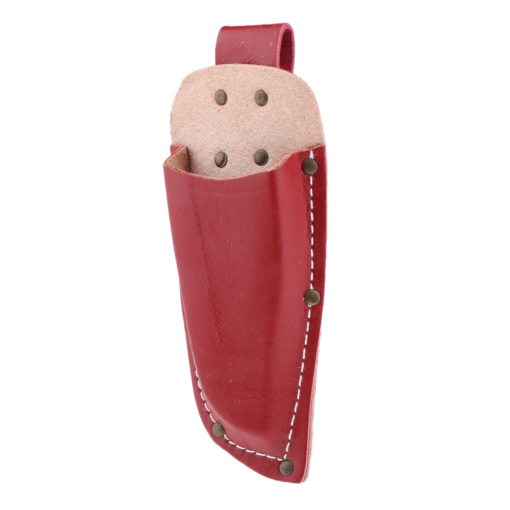 Professional garden pruning shear pouch Gardening Pruner Shears Sheath, Premium PU Leather Protective Case Cover Red