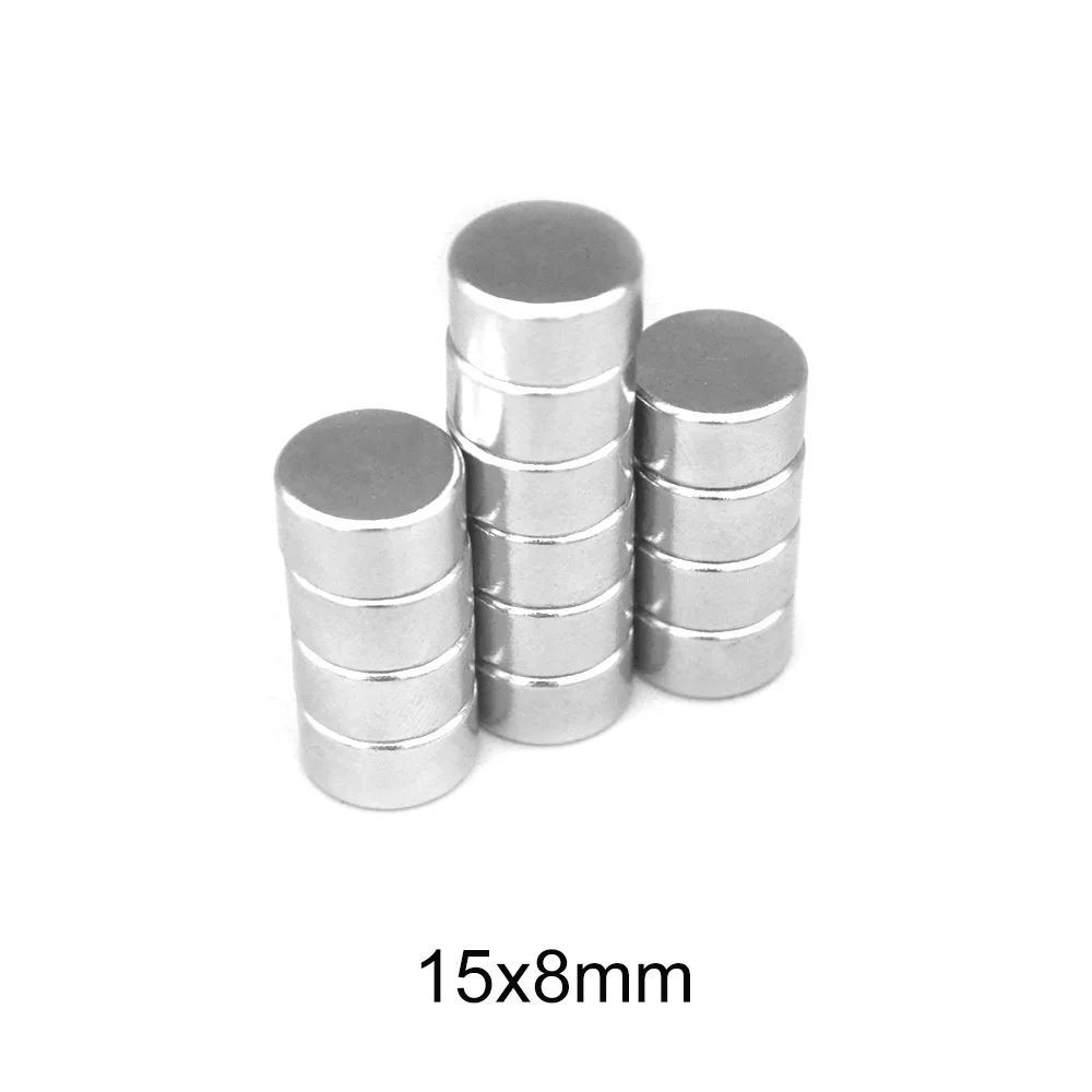 2/5/10/20/40PCS 15x8 Small Strong Round Magnets 15mmx8mm N35 circular Neodymium Magnet 15x8mm Permanent NdFeB Magnet Disc 15*8