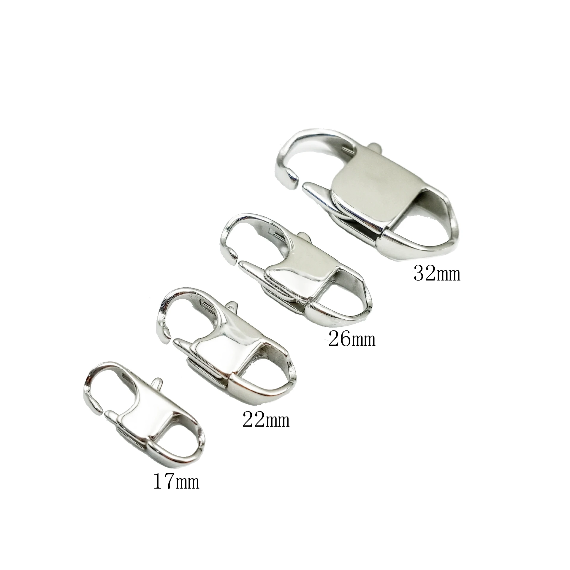 

10pcs/Lots 17/22/26/32mm High Quality Stainless Steel Lobster Clasps Handmade Jewelry Making Clasps