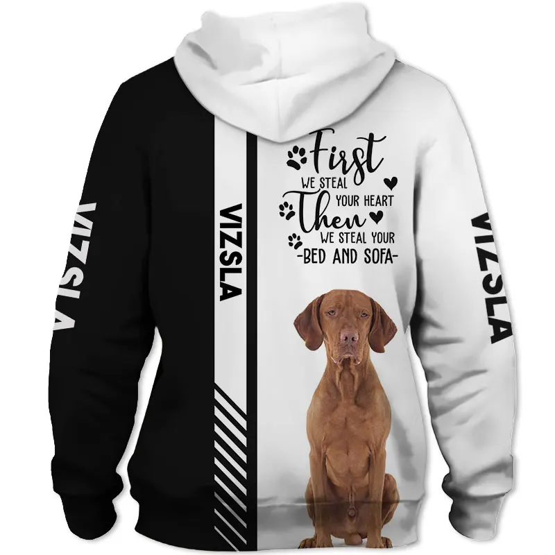 Animal Vizsla Dog 3D Printed Unisex Deluxe Hoodie Men/Women Sweatshirt Streetwear Zip Pullover Casual Jacket Tracksuit