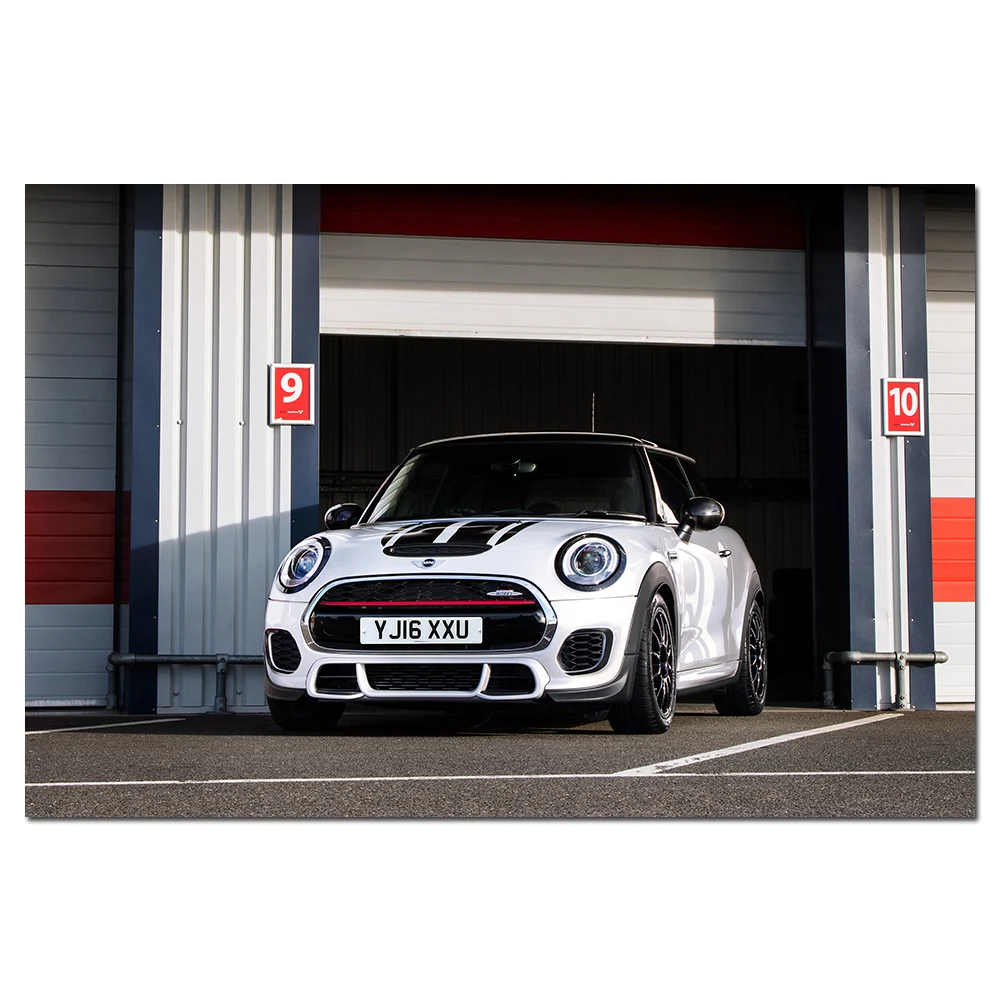 Mini John Cooper Works Challenge Car Poster Wall Picture for Living Room Wall Art Canvas Cloth Fabric Print Painting